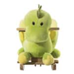 Cavallo a Dondolo per Bambini in Legno Dinosauro, Cavalluccio per Bambini, 60x33x45cm, Verde - immagine 4