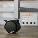 Carrello da Cucina Salvaspazio con 4 Cesti Estraibili in Legno e Acciaio, 36,5x36,5x89 cm, Argento e color Legno - immagine 4