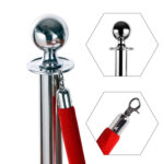 Transenne Elimina Separacode Paletti di Delimitazione con Corde Rosso Acciaio Inox Ф32 x 95CM Argento - immagine 4