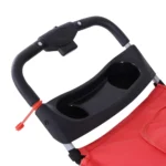 Passeggino per Cani Piccoli Pieghevole, Carrozzina per Cani con Ruote con Freni, Portabicchieri, Cestino Portaoggetti, 3 Finestre e Ruote Anteriori a 360°, per Animali Domestici 10 kg, Rosso - immagine 5