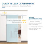 Porte Scorrevoli in Vetro Satinato da Interni con Binario B3 in Alluminio per Bagno Cucina Studio 205x90x0,8cm - immagine 4