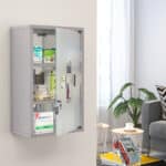 Armadietto medicinali 50x30x18cm Cassetta mobile bagno primo soccorso in acciaio inox con serratura - immagine 2