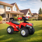 Quad Giocattolo per Bambini con Clacson, Musica e Luci, 60x38x42 cm, in PP Rosso - immagine 2