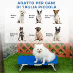 Brandina per Cani Taglia Piccola Rialzata e Pieghevole per Interno ed Esterno, 59x46x15 cm, Blu - immagine 4