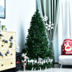 Albero di Natale Artificiale Alto 180cm con 10 Rami Rigogliosi Base in Acciaio - immagine 7