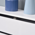 Copritermosifone in Legno Bianco per Caloriferi e Radiatori, Copri Termosifone Moderno con Anti-ribaltamento, Doghe e Piano d'Appoggio, 112x19x81 cm - immagine 9