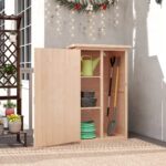 Casetta da Giardino in Legno di Abete con Tetto Impermeabile e 2 Mensole, 75x56x115 cm - immagine 8