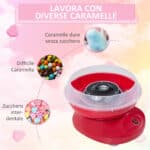 Macchina per Zucchero Filato in PP, Acciaio Inox e Alluminio 450W 27 x 26 x 18cm Rosso - immagine 6