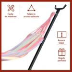 Supporto Struttura Portante Max,120Kg per Amaca Regolabile 280x120x110cm Nero - immagine 9