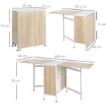 Tavolo Multiuso Design Pieghevole con 4 Scompartimenti 169 × 60 × 75cm - immagine 3