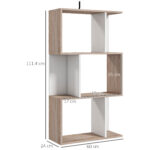 Libreria di Design Scaffale Ufficio Legno Moderna 3 Ripiani 60 × 24 × 111,4cm - immagine 3