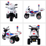 Moto Elettrica per Bambini da 3-5 Anni Motorino Elettrico Giocattolo 3 Ruote con Musica, Velocità 3KM/h, Luci 112×51×72,5cm - immagine 8