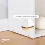 Scrivania Computer con Libreria Salvaspazio, Tavolo da Pranzo per Ufficio e Studio, 120x55x120 cm, Bianco - immagine 9