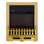 Camino Elettrico da Terra 10/20 W Effetto Fiamma LED, Caminetto Elettrico con Protezione da Surriscaldamento e Ribaltamento, Riscaldamento Regolabile, Oro