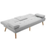 Divano Letto 3 Posti Stile Scandinavo Reclinabile con Tavolino a Ribalta, 181x77x88 cm, Grigio - immagine 14