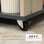 Carrello da Cucina Multiuso con Cassetto, Armadietto e Scaffale, 80x39x86,5cm, Legno e Nero - immagine 5