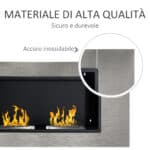 Camino Bioetanolo da Parete con 2 Bruciatori Capacità di 3L 136BTU 110 x 54 x 14,5cm - immagine 4