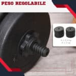 Set Manubri Palestra 20kg (4x2,5kg, 4x2kg) con 8 Dischi da 2kg, 2,5kg, Ø25mm, per Allenamento a Casa - immagine 4