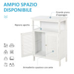 Mobiletto da Bagno Impermeabile con 2 Ripiani e Armadietto MDF Bianco - immagine 4