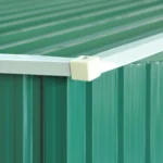 Casetta da Giardino Porta Utensili in Lamiera di Acciaio, Capanno da Giardino in Acciaio con Base e Porte Scorrevoli, 258x206x178cm, Verde - immagine 11