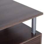 Scrivania per PC da Camera e Ufficio con Cassetto e Scaffale in Legno - immagine 9