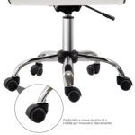 Sedia da Ufficio Ergonomica, Sedia Girevole Altezza Regolabile in Pelle Sintetica 46 × 51 × 80-92cm - immagine 7