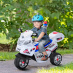 Moto Elettrica per Bambini da 3-5 Anni Motorino Elettrico Giocattolo 3 Ruote con Musica, Velocità 3KM/h, Luci 112×51×72,5cm - immagine 2