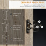 Carrello da Cucina Multiuso con Cassetto, Armadietto e Scaffale, 80x39x86,5cm, Legno e Nero - immagine 6