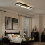 Lampada LED a Soffitto Dimmerabile 30-60K con Telecomando e Interruttore, 70x30 cm, Nero - immagine 9