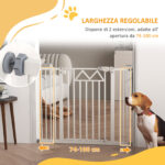 Cancelletto per Cani taglia Piccola e Media con Chiusura Automatica, in Acciaio e PA, 74-1x76 cm, Bianco - immagine 7