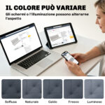 Cuscino da Giardino in Stile Capitonné con 6 Lacci, in Cotone e Poliestere, 150x98x8 cm, Grigio Scuro - immagine 7