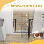 Cancelletto per Cani Estensibile e Regolabile per Scale e Porte, in Acciaio e ABS, 75-85x76 cm, Nero - immagine 8