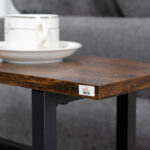 Tavolino da Salotto in Truciolato e Acciaio con Borsa Portaoggetti in Tessuto Oxford, 49x19x55 cm, Marrone e Nero - immagine 9