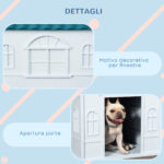 Cuccia per Cani di Taglia Media e Piccola max 20kg in PP Impermeabile, 65x75,7x63 cm, Blu - immagine 6