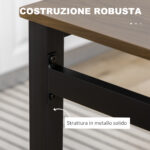 Set da Pranzo da 5 Pezzi con 1 Tavolo Rettangolare 1x63x76,5 cm e 4 Sedie 45x40x82 cm, in Acciaio e MDF - immagine 7