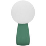 Lampada da Tavolo a Forma di Luna e 3 Colori con 10 Luminosità, in ABS, Ø15x28 cm, Bianco e Verde Scuro