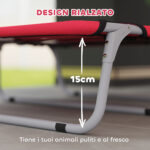 Brandina per Cani Piccoli Pieghevole per Interno ed Esterno, Metallo e Tessuto Oxford, 71x58x20 cm, Rosso - immagine 8