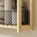 Scaffale per il Bagno a 3 Ripiani Regolabili in 5 Posizioni, in Bambù, 60x15x50 cm, color Legno - immagine 9
