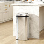 Bidone per Rifiuti da 40L con Sensore per Apertura e Chiusura Automatica, 33x25x70 cm, Argento - immagine 2