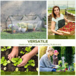 Mini Serra da Giardino con 2 Finestre Avvolgibili e Copertura PVC Anti-UV, 120x60x60cm, Trasparente - immagine 6