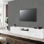 Porta tv ALIEN 220 cm Bianco laccato lucido