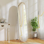 Specchio a Figura Intera da Terra con Supporto Pieghevole, Vetro e Metallo, 40x4x160 cm, Argento - immagine 2