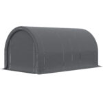 Tendone da Giardino per Auto e Attrezzi con Ingresso a Cerniera, Picchetti e Funi, 5x3x240 cm - immagine 9