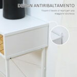 Consolle Moderna per Ingresso e Soggiorno con 2 Cassetti in Metallo 1x30x75cm - Bianco - immagine 7
