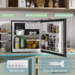 Mini Frigorifero da 46L con Scomparto per Ghiaccio, Porta Reversibile, Temperatura Regolabile, Argento - immagine 5