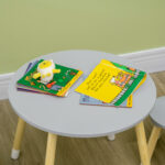 Set Tavolo con 2 Sedie per Bambini in Legno, Età da 18 Mesi a 4 Anni, Grigio - immagine 8