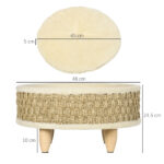 Lettino per Cani e Gatti di Piccola Taglia in Truciolato con Fondo Rialzato e Cuscino, Ø48x24,5 cm - immagine 3