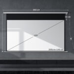 Telo per Proiettore 120 Pollici con Telecomando, in PVC e Metallo, 293x8x193 cm, Bianco - immagine 3