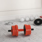 Set Pesi da Palestra 4 in 1 da 20kg, Convertibile in Kettlebell, 2 Manubri, Bilanciere e Supporto Flessioni, Rosso - immagine 8