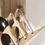 Scarpiera a Specchio a 4 Ante Antiribaltamento in Legno, 63x17x146 cm, color Legno - immagine 9